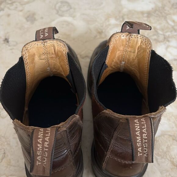 Blundstone Chisel Toe Leather Lined Chelsea Boots Stout Brown - Picture 10 of 14